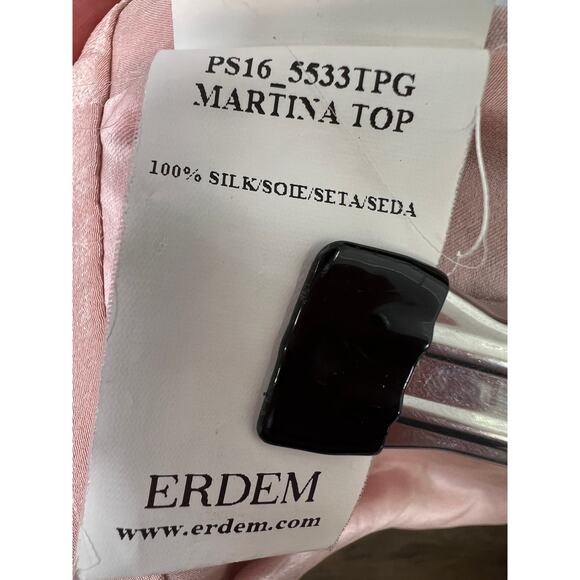 Erdem Floral 100% Silk Halter Top with Bow Belt (Size 6) - Picture 8 of 9